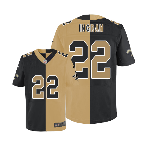 Men's Limited Mark Ingram Nike Jersey Black/White - #22 Split Fashion NFL New Orleans Saints